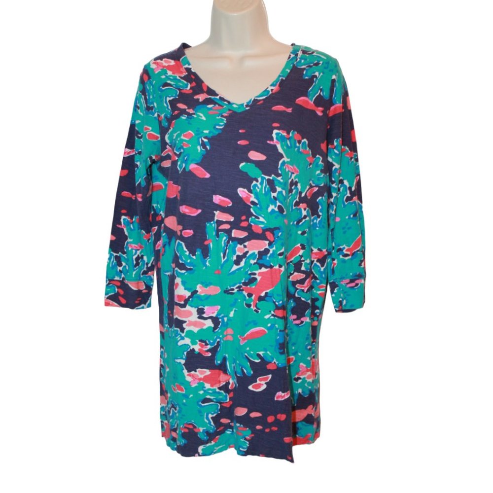 Lilly Pulitzer Navy Blue Green Pink Mini Dress